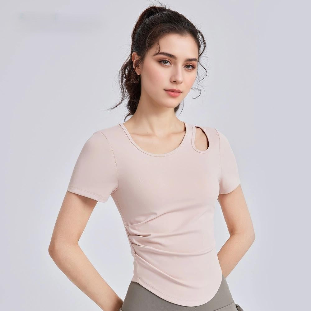 Ceecile Hana Cut-out Short Sleeve Top Yoga wears