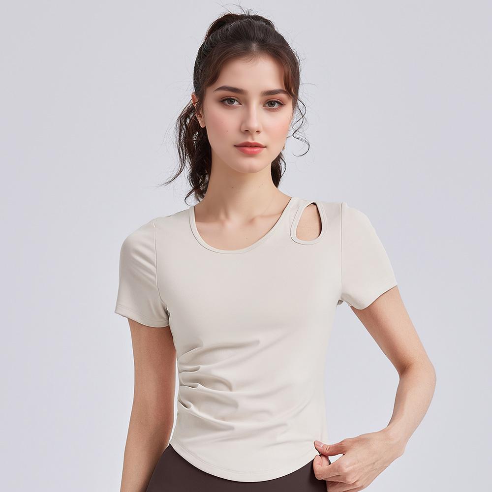 Ceecile Hana Cut-out Short Sleeve Top Yoga wears