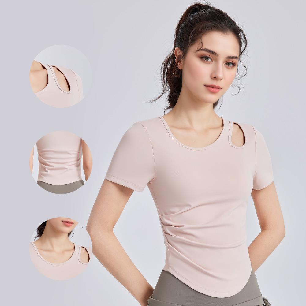 Ceecile Hana Cut-out Short Sleeve Top Yoga wears