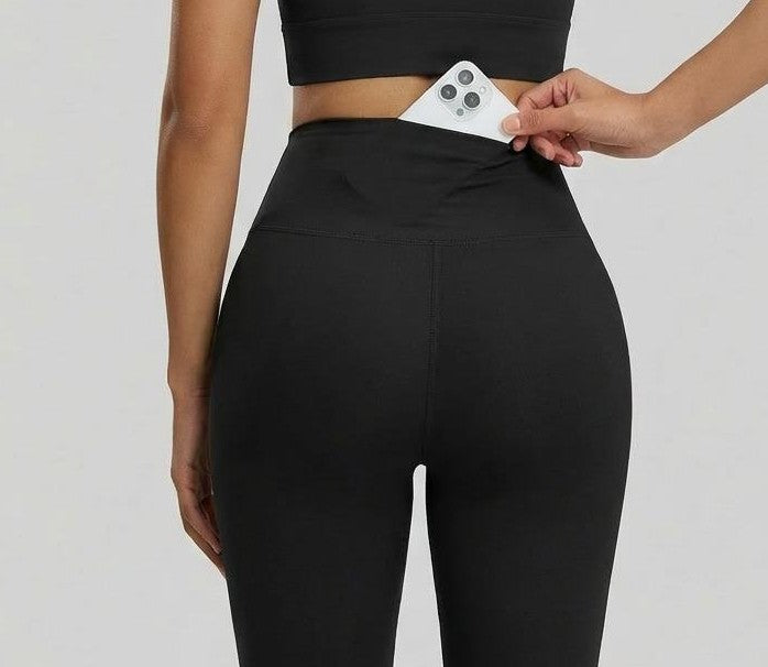 Ceecile MOTION No Front Seam High Waist Yoga Leggings (Upgraded Fabric) | Back Pocket Gym Pants