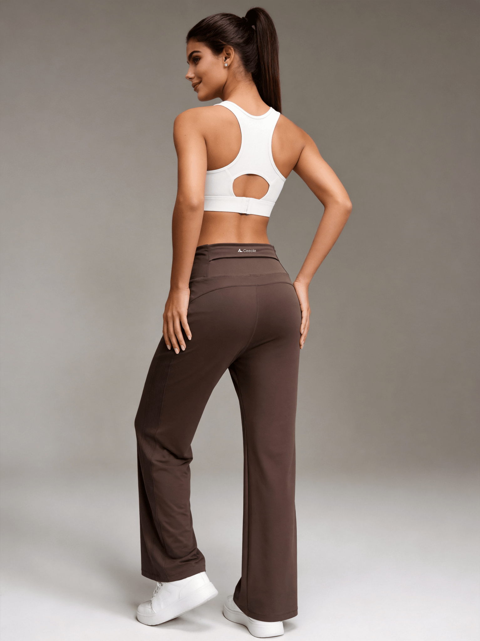 Ceecile EaseFlow High-Waisted Drawstring Wide Leg Sports Yoga Pants - Women's Activewear by Ceecile