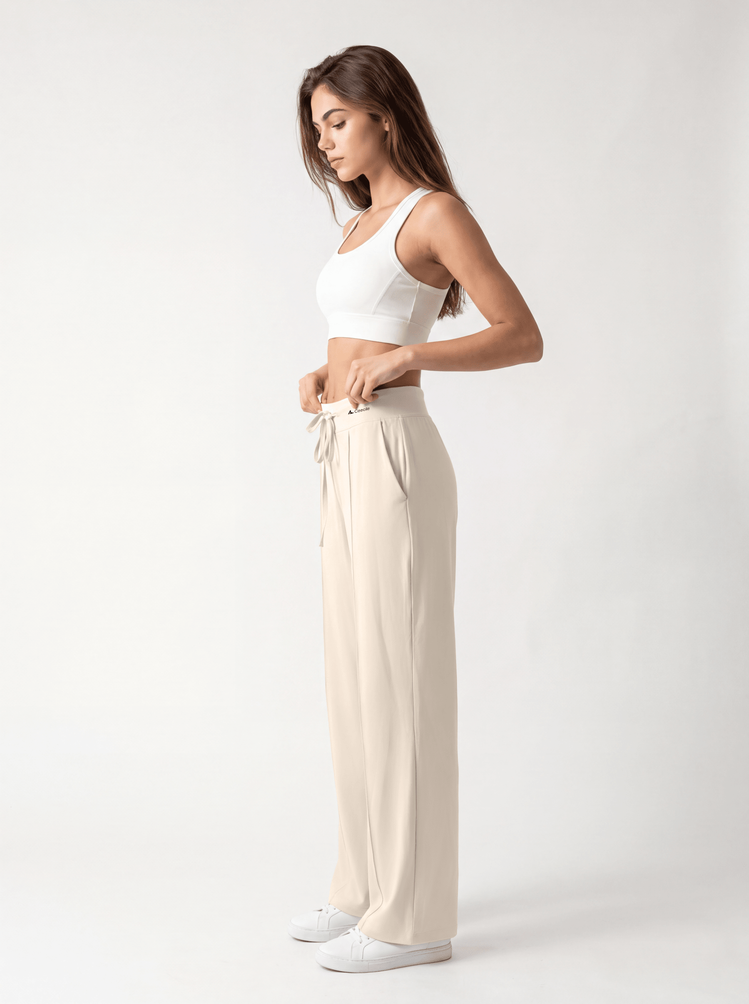 Ceecile EaseLine High-Waisted Drawstring Straight-Leg Pants - Women's Activewear by Ceecile