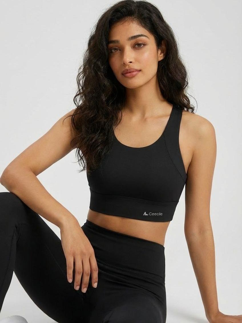 Ceecile MOTION Fixed Pad Sports Bra | Wireless Racerback Gym Yoga Top - Women's Activewear by Ceecile