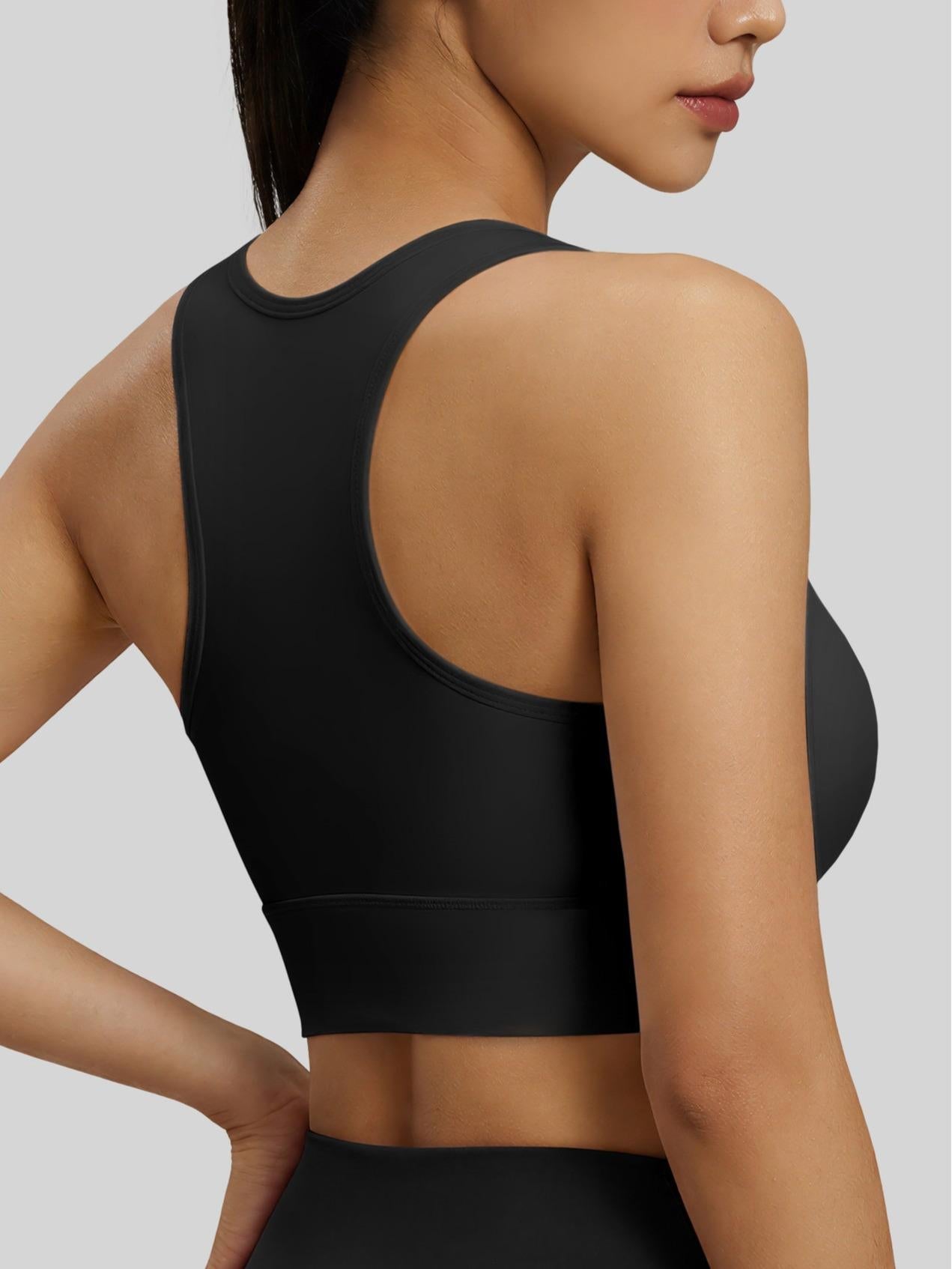 Ceecile MOTION Fixed Pad Sports Bra | Wireless Racerback Gym Yoga Top - Women's Activewear by Ceecile