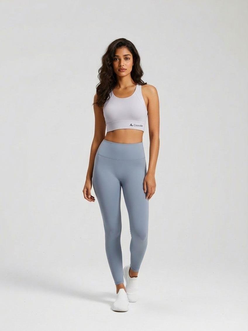 Ceecile MOTION Fixed Pad Sports Bra | Wireless Racerback Gym Yoga Top - Women's Activewear by Ceecile