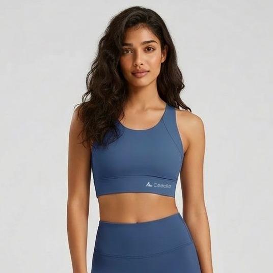 Ceecile MOTION Fixed Pad Sports Bra | Wireless Racerback Gym Yoga Top - Women's Activewear by Ceecile