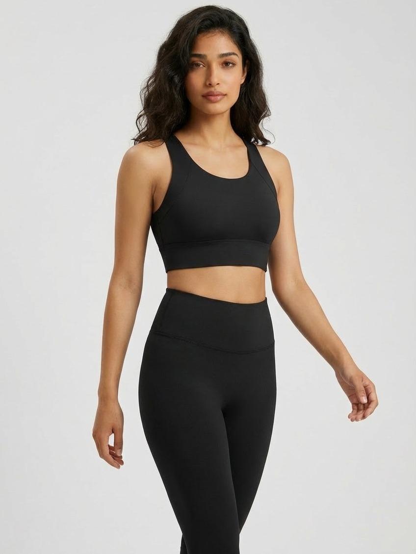 Ceecile MOTION Fixed Pad Sports Bra | Wireless Racerback Gym Yoga Top - Women's Activewear by Ceecile