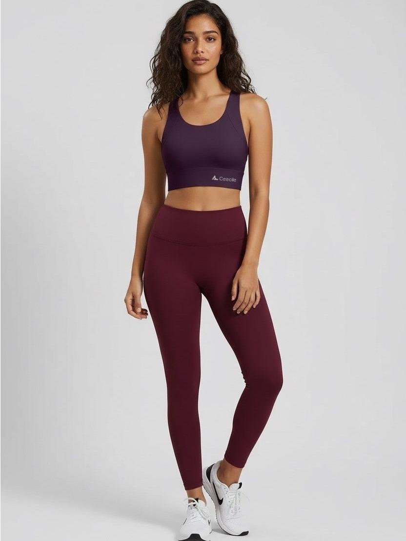 Ceecile MOTION Fixed Pad Sports Bra | Wireless Racerback Gym Yoga Top - Women's Activewear by Ceecile