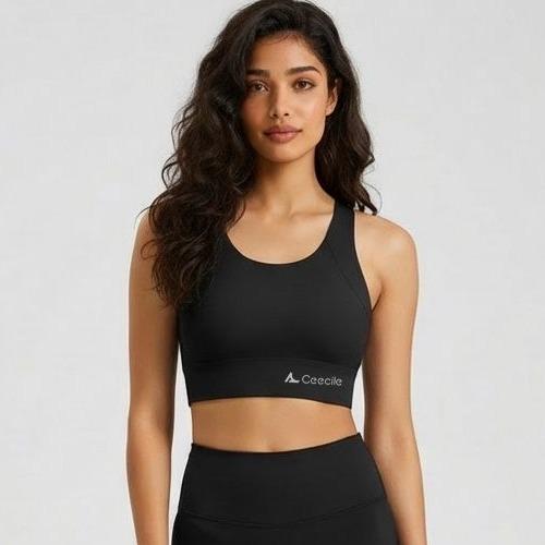Ceecile MOTION Fixed Pad Sports Bra | Wireless Racerback Gym Yoga Top - Women's Activewear by Ceecile