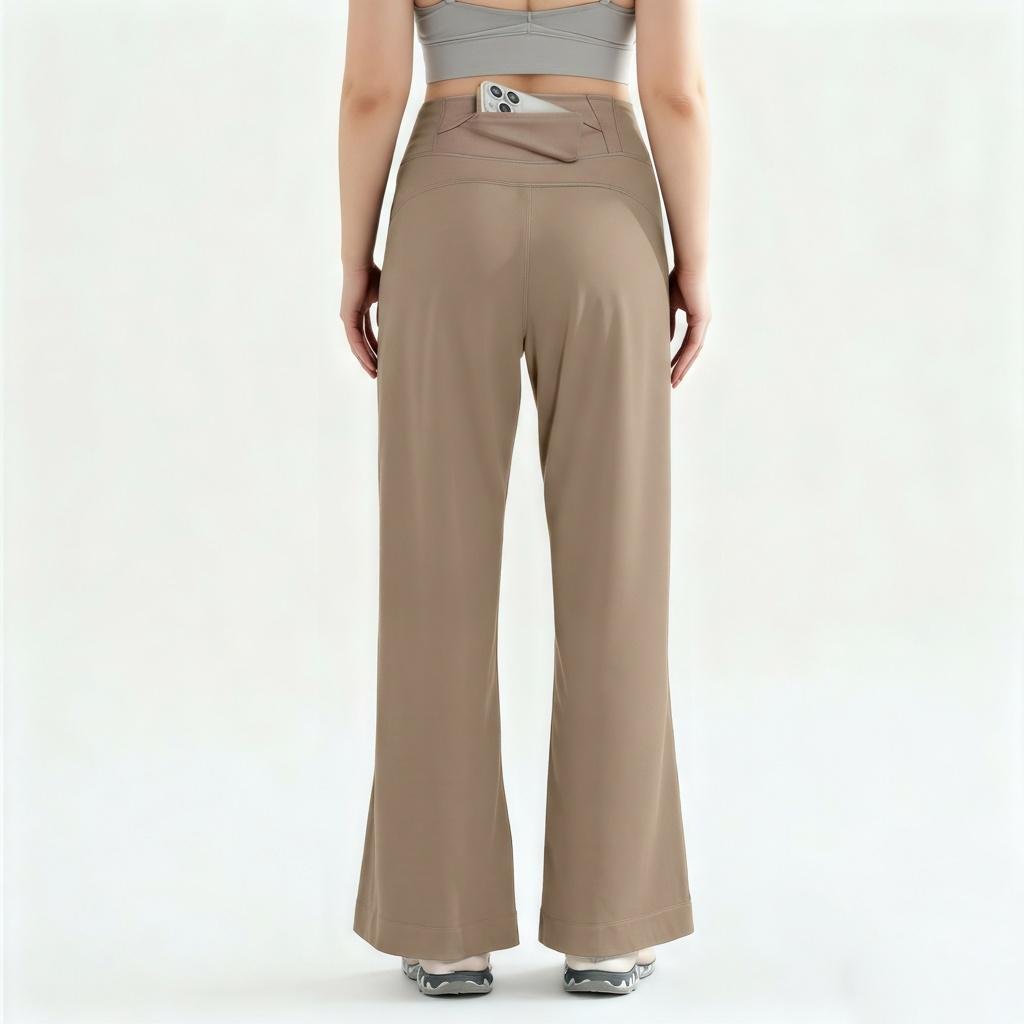 Ceecile Motion Flex High-Waisted Straight-Leg Workout Pants with Back Pocket - Women's Activewear by Ceecile