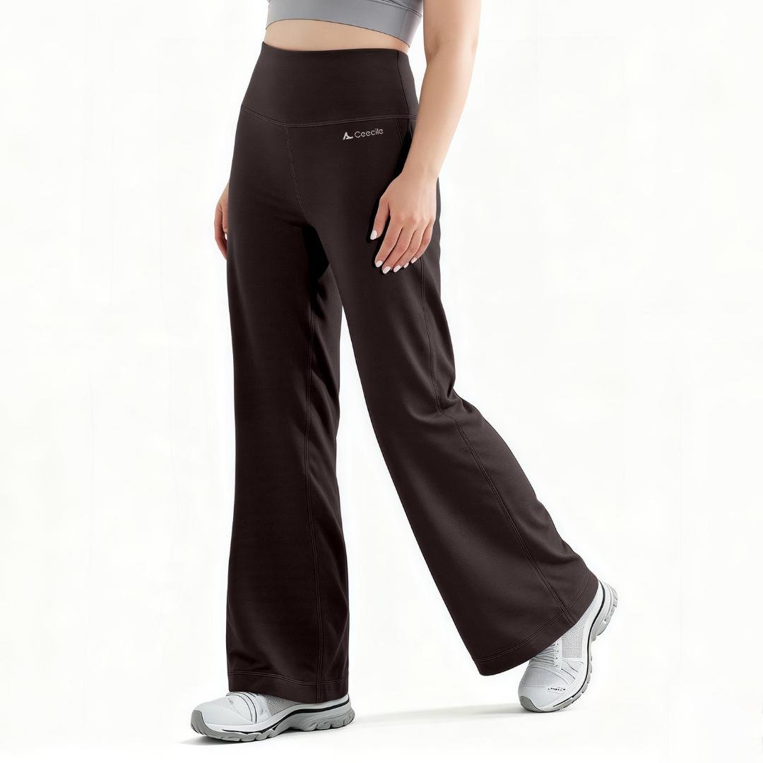 Ceecile Motion Flex High-Waisted Straight-Leg Workout Pants with Back Pocket - Women's Activewear by Ceecile