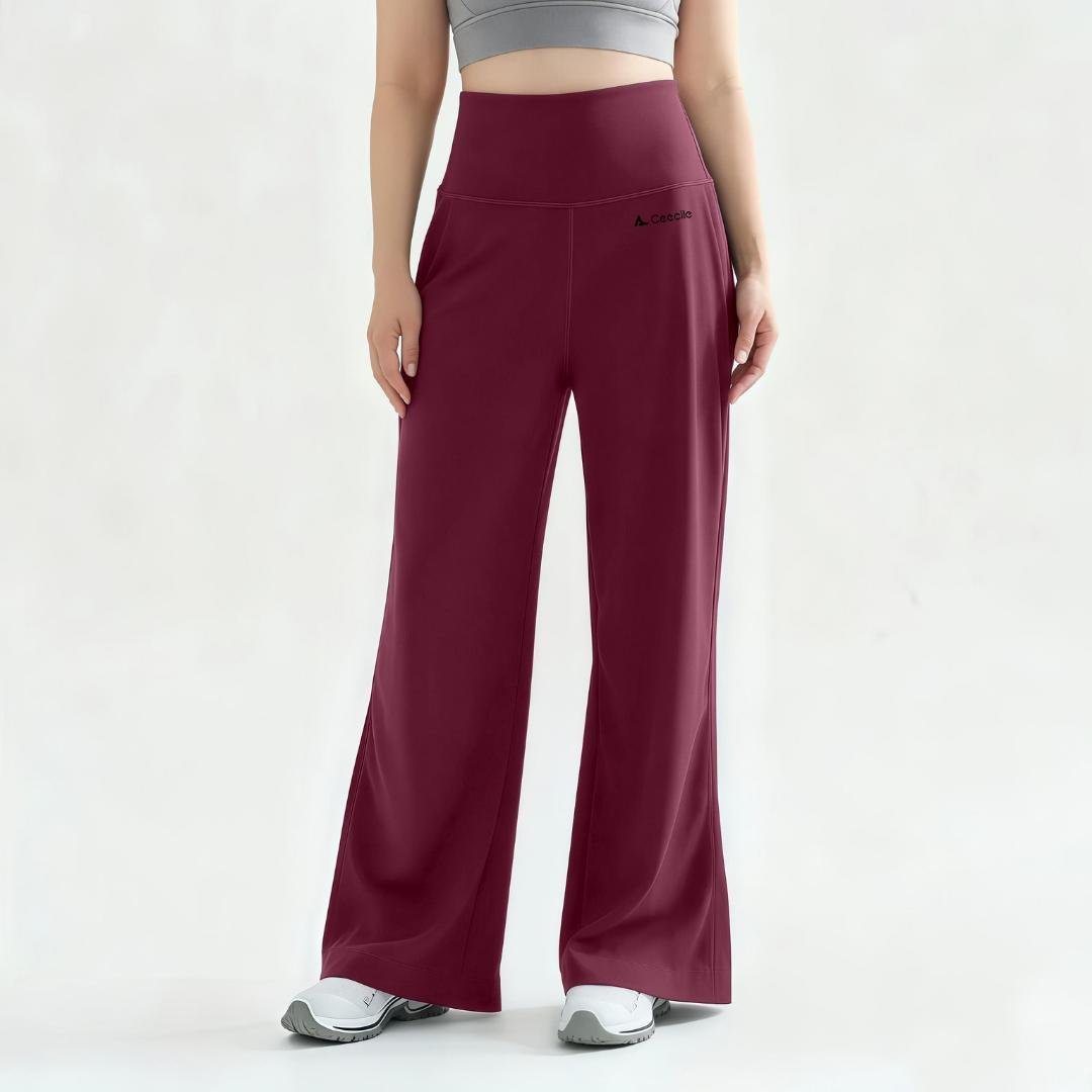 Ceecile Motion Flex High-Waisted Straight-Leg Workout Pants with Back Pocket - Women's Activewear by Ceecile