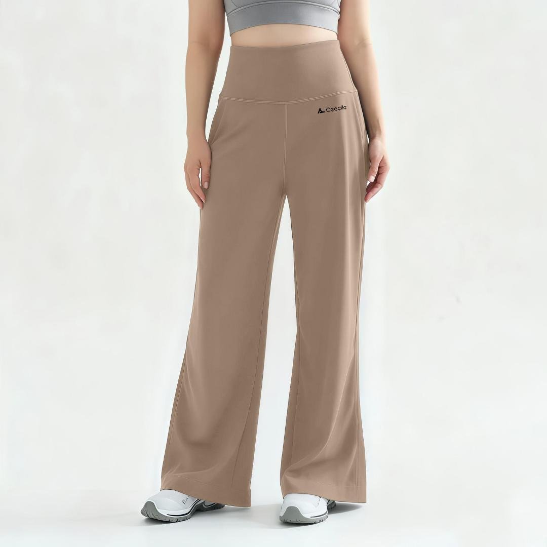 Ceecile Motion Flex High-Waisted Straight-Leg Workout Pants with Back Pocket - Women's Activewear by Ceecile