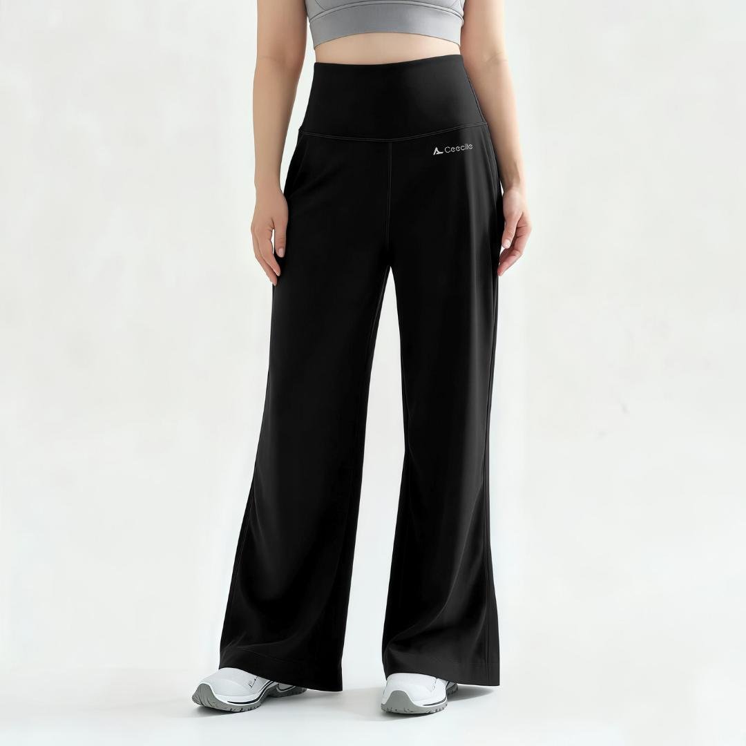 Ceecile Motion Flex High-Waisted Straight-Leg Workout Pants with Back Pocket - Women's Activewear by Ceecile
