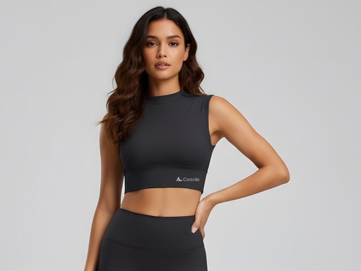 Ceecile Motion High-Neck Cropped Tank - Women's Activewear by Ceecile