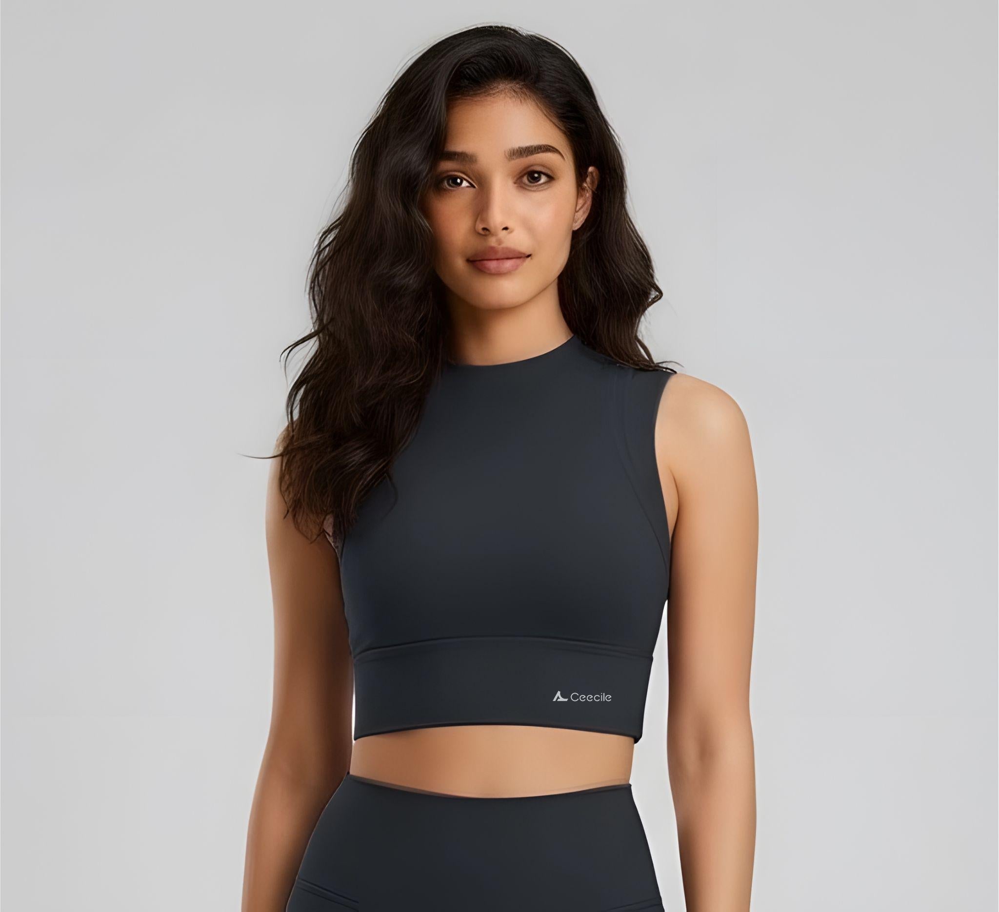 Ceecile Motion High-Neck Cropped Tank - Women's Activewear by Ceecile