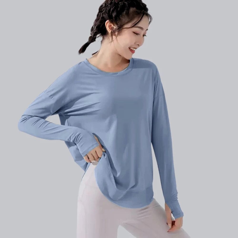 Ceecile Women's Long Sleeve Sports Shirt – Protective Hand Design with Mesh Panels | Quick - Dry Activewear - Women's Activewear by Ceecile