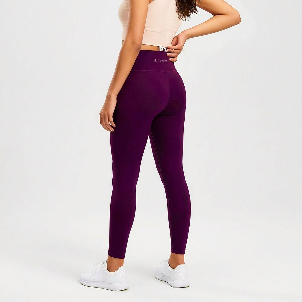 Ceecile MOTION No Front Seam High Waist Yoga Leggings (Upgraded Fabric) | Back Pocket Gym Pants