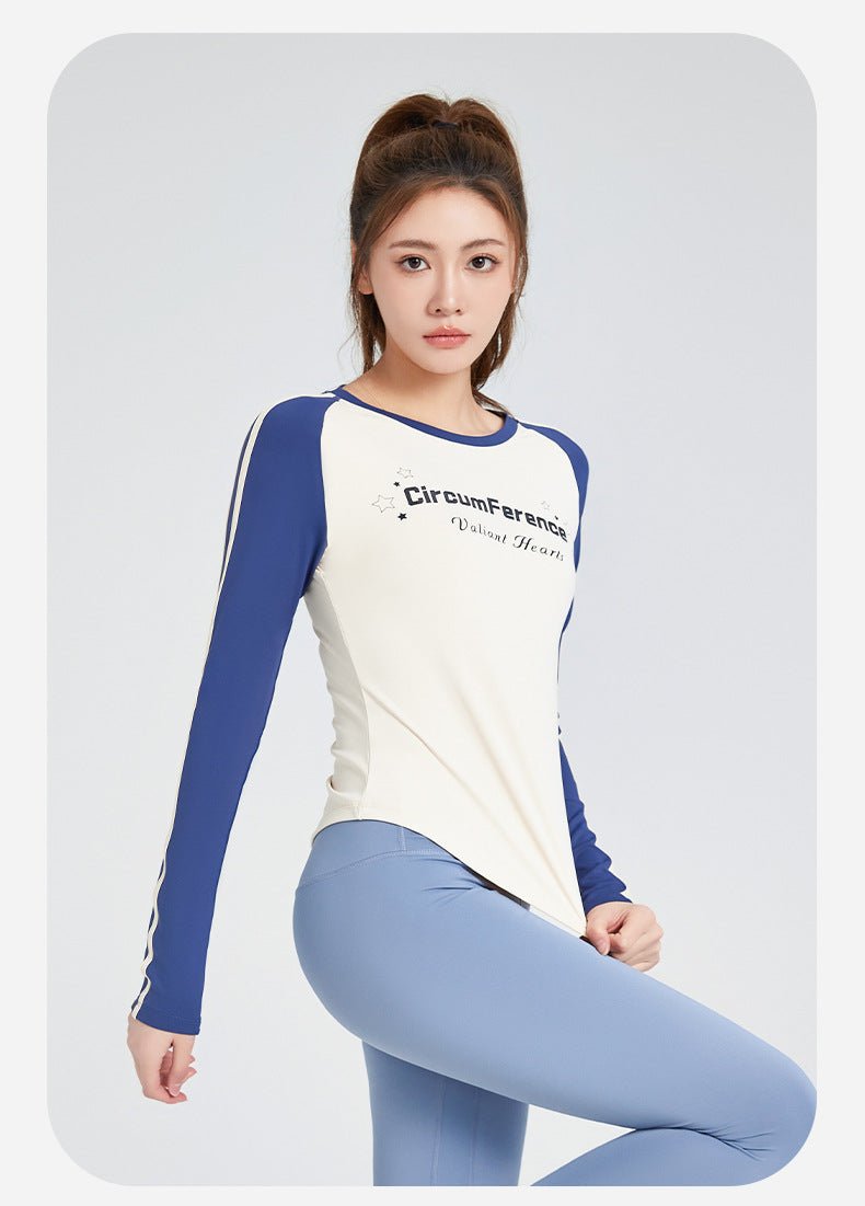 Vintage - Inspired High - Elasticity Long Sleeve Yoga Top | Stylish & Sporty Activewear - Women's Activewear by Ceecile