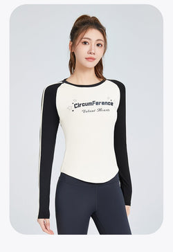 Vintage - Inspired High - Elasticity Long Sleeve Yoga Top | Stylish & Sporty Activewear - Women's Activewear by Ceecile