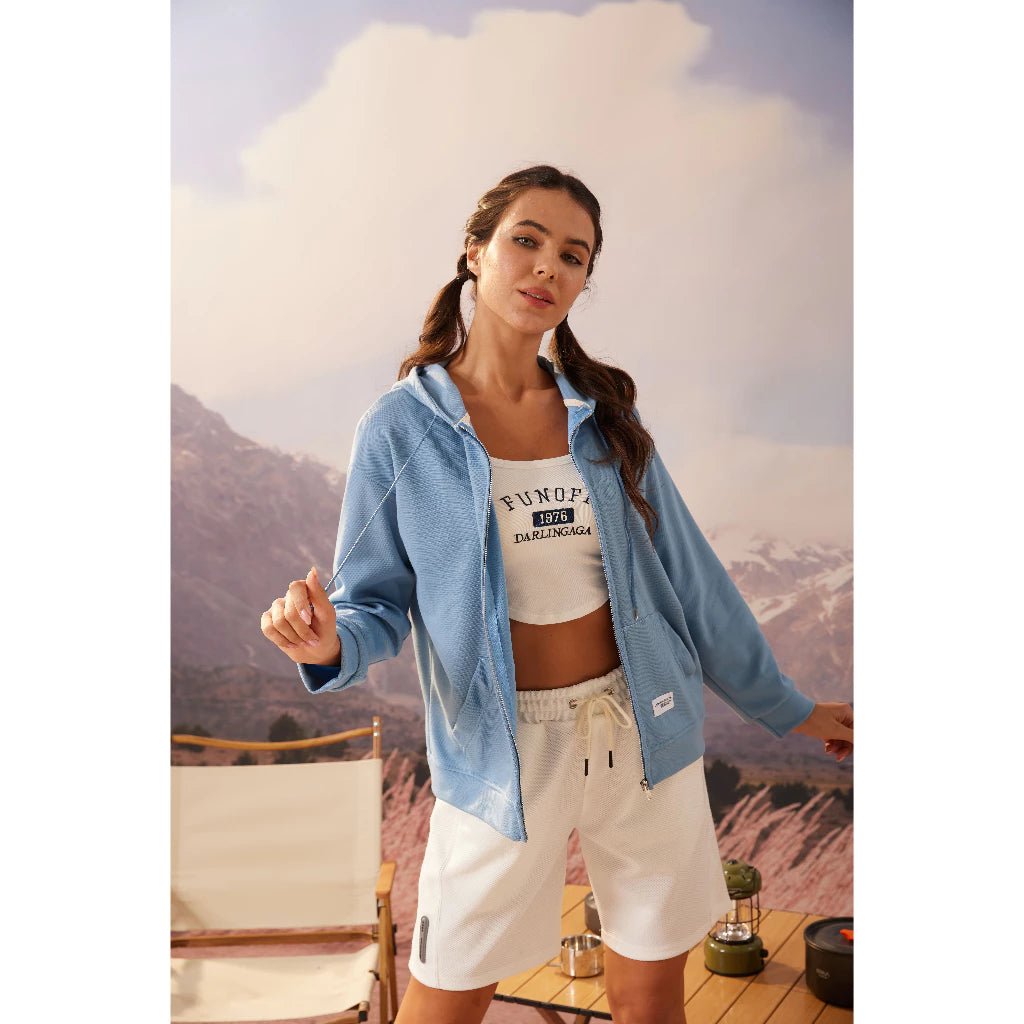 Women Hoodie Plain Long Sleeve Pullover - Women's Activewear by Ceecile